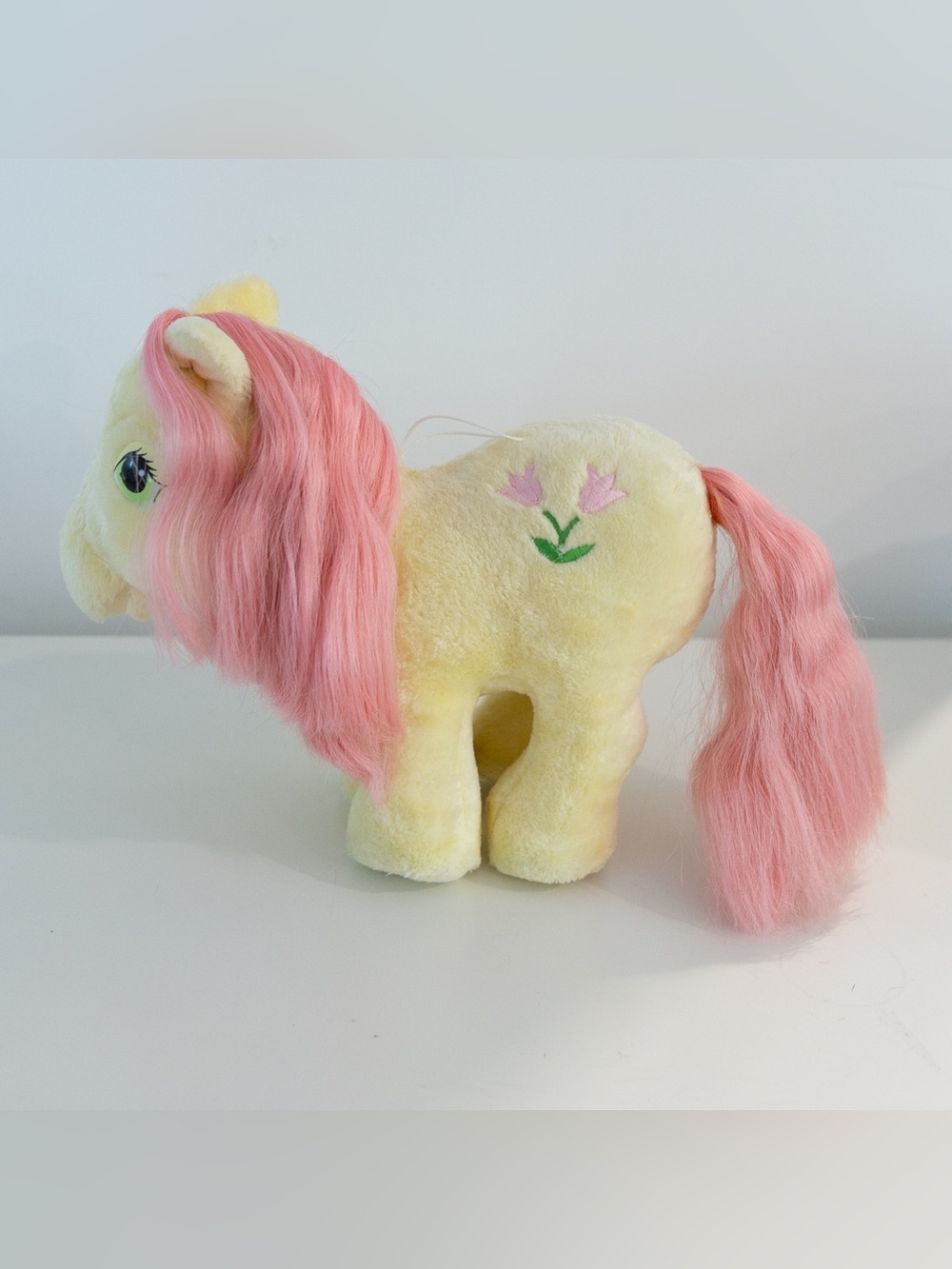 Vintage 1984 My Little Pony Softies Posey Plush G1 Hasbro Pink Hair Pony